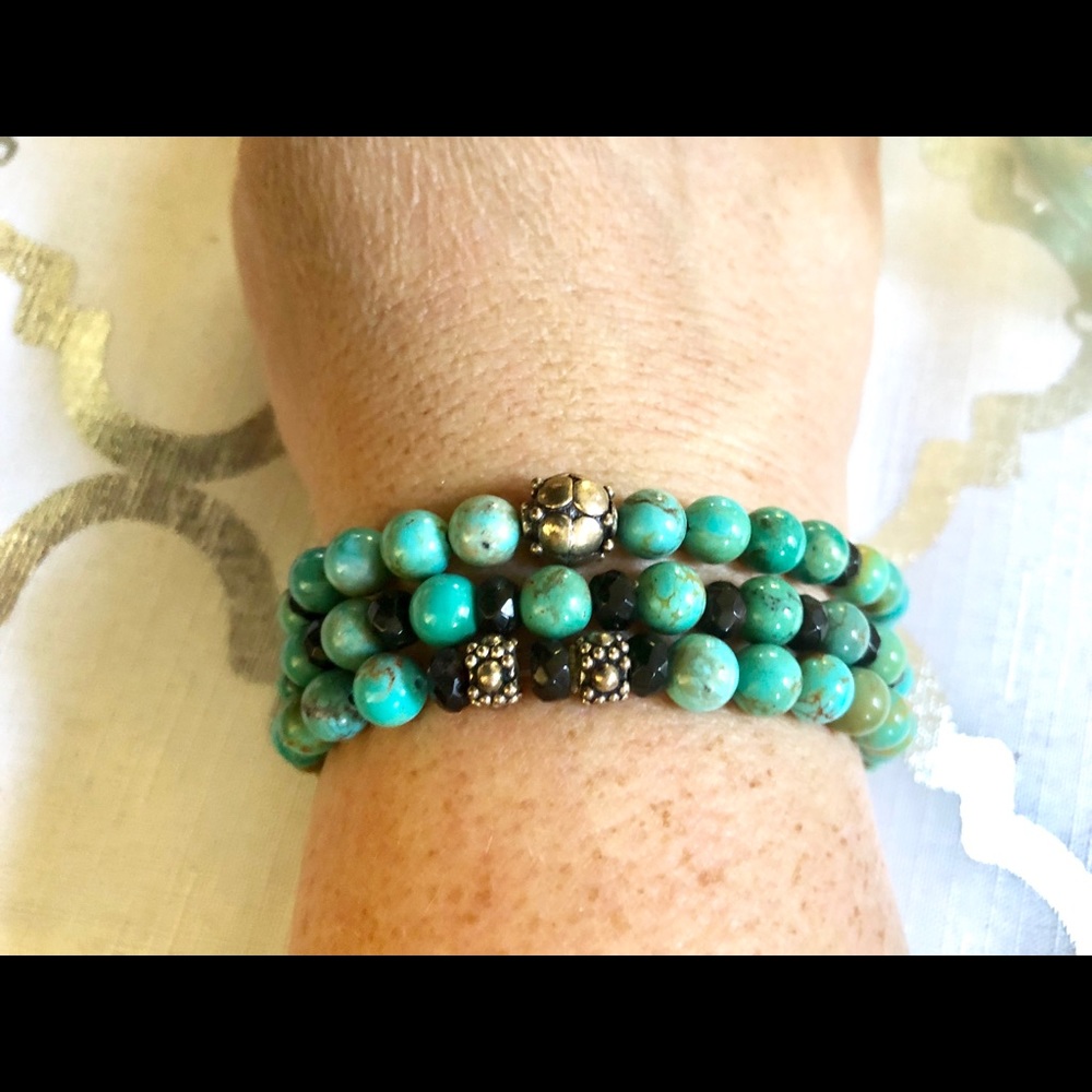 Genuine Turquoise 3-piece bracelet set
